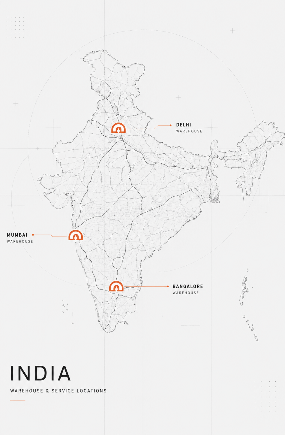 Cupola local India support map